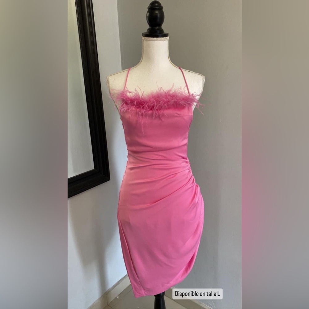 pink satin dress